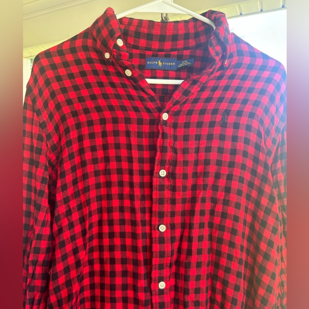 Ralph Lauren M red & black flannel